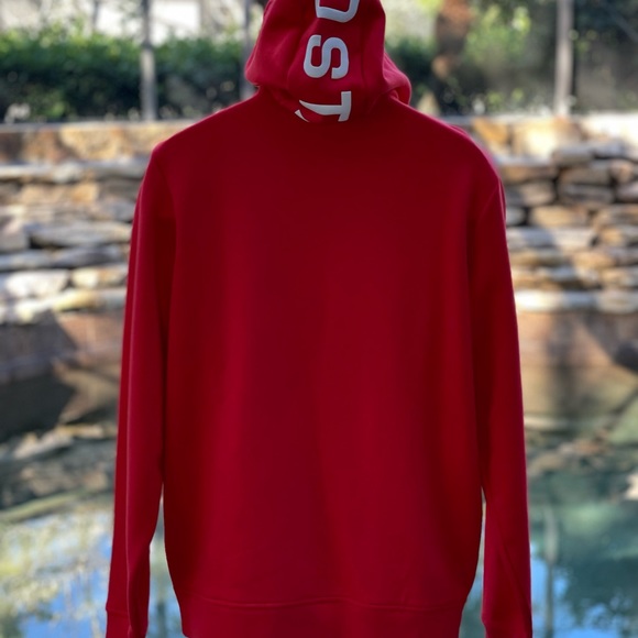 Lacoste Mens Red Cotton Blend Full-Zip Hoodie (Large) - Picture 9 of 9